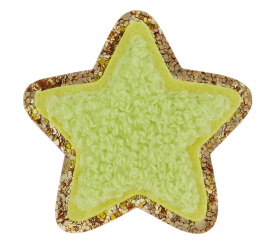 Lime Glitter Varsity Star Patch