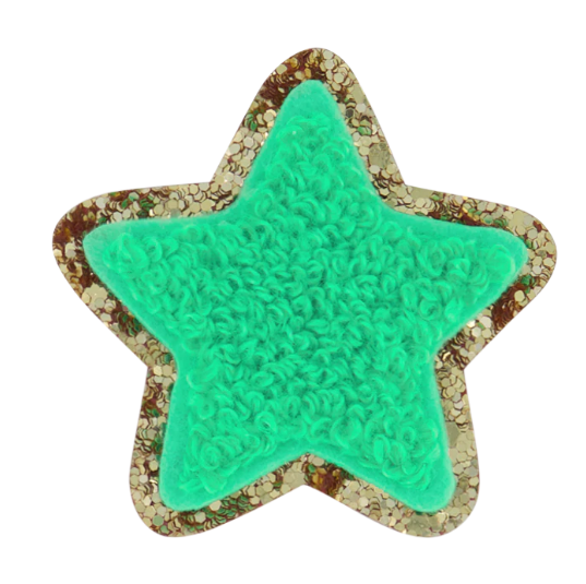 Avocado Glitter Varsity Star Patch