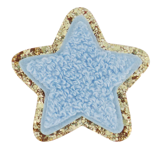 Periwinkle Glitter Varsity Star Patch