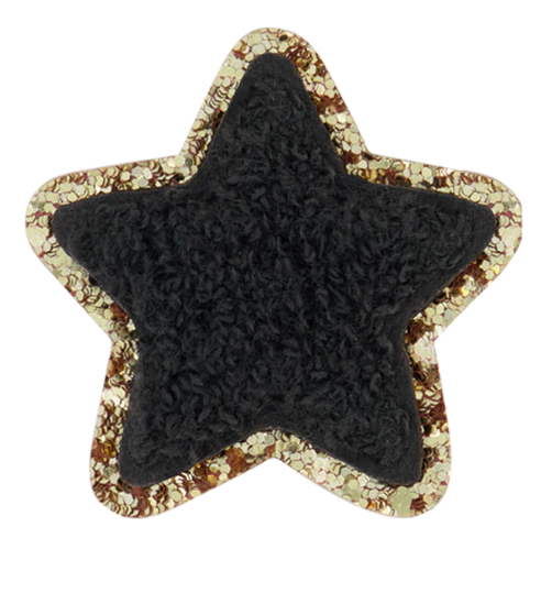 Noir Glitter Varsity Star Patch