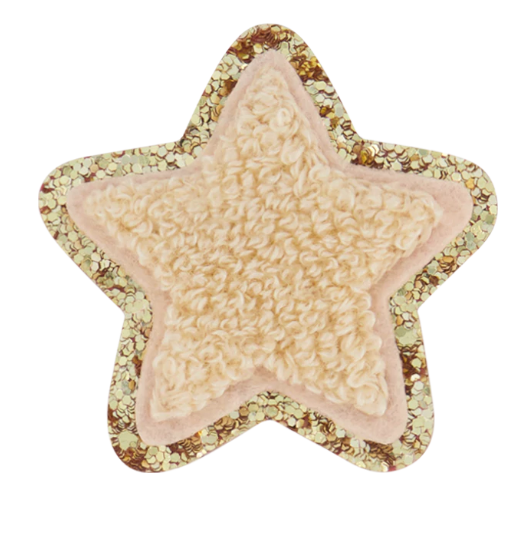 Sand Glitter Varsity Star Patch