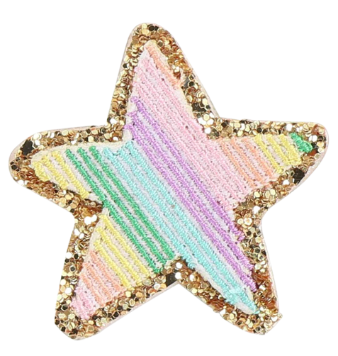 Rainbow Glitter Star Patch