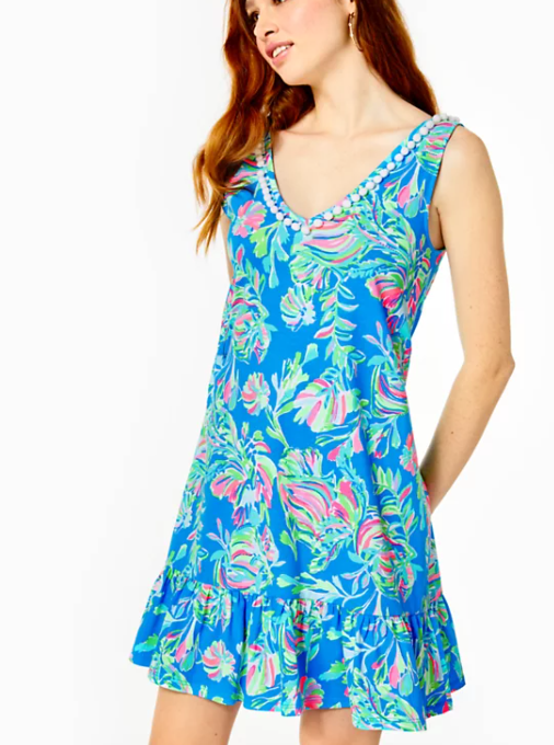 Camilla Dress - Blue Flare Fancy Fins