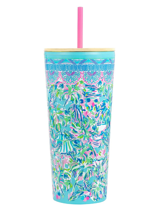 Lilly Tumbler w/straw -  Cabana Cocktail