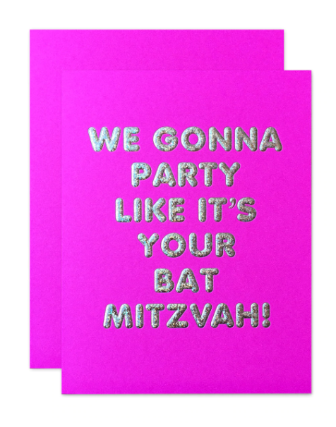 Bat Mitzvah Party Card