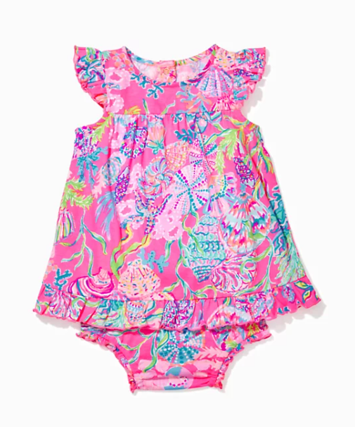 Cecily Infant Dress | Pink Isle Shell Me Something Good