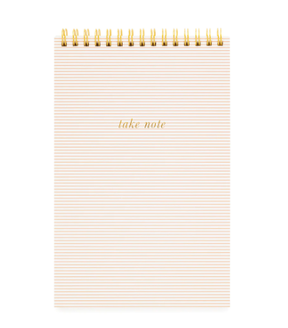 Top Spiral Notebook | Rose Linen Stripe