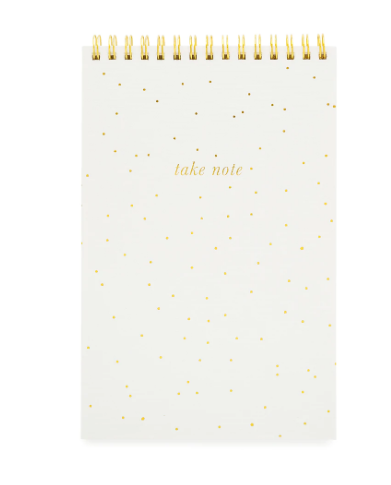 Top Spiral Notebook | Gold Scatter Dot