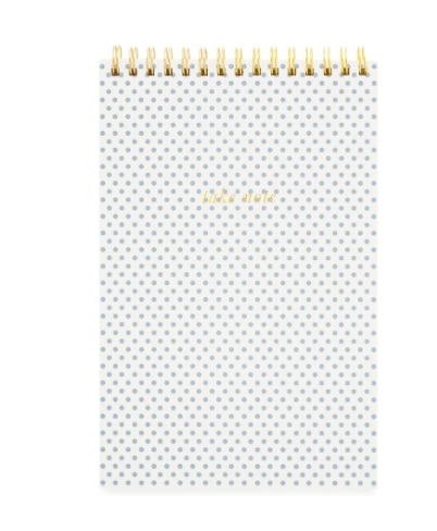 Top Spiral Notebook | Blue Polka Dot