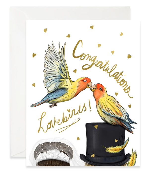 Lovebirds Wedding Card