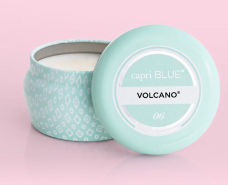 3oz Capri Blue Volcano | Aqua Printed Mini Tin