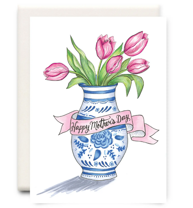 Blue China Vase Card