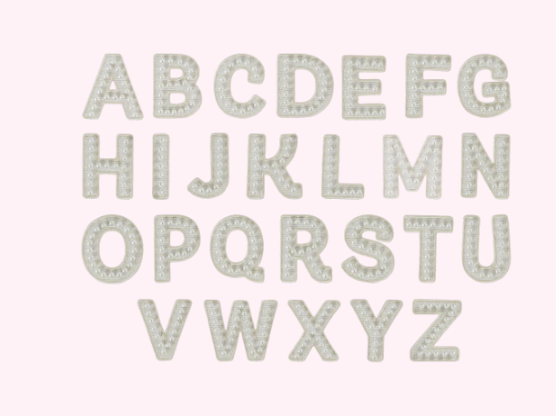 Pearl Letter Patch | White