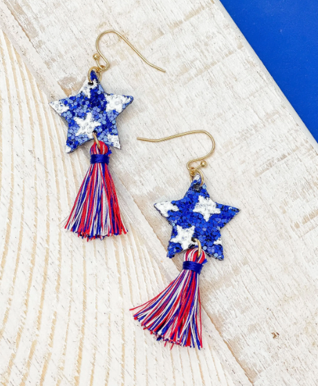 Americana Star Tassel Earrings
