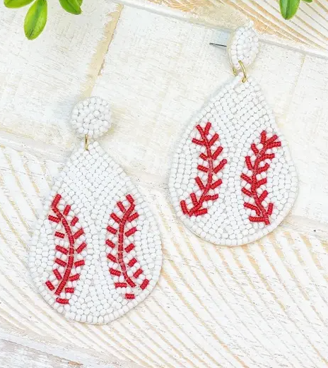Baseball Teardrop Earrings