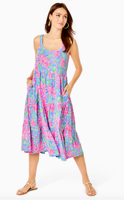 Loro Midi Dress | Blue Peri Sunrise Bay