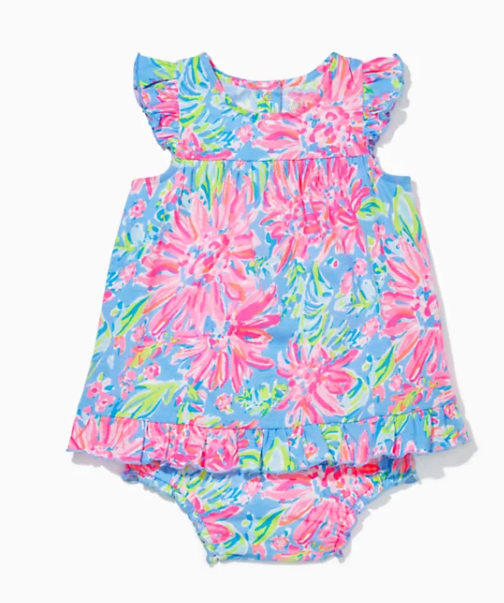 Cecily Infant Dress | Blue Peri Sunrise Bay