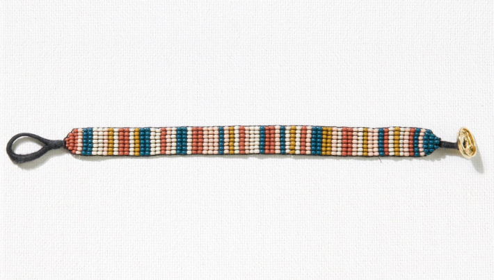 Thin Luxe Bracelet | Blush Rust Peacock Stripe