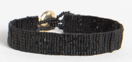 Thin Luxe Metallic Bracelet | Black