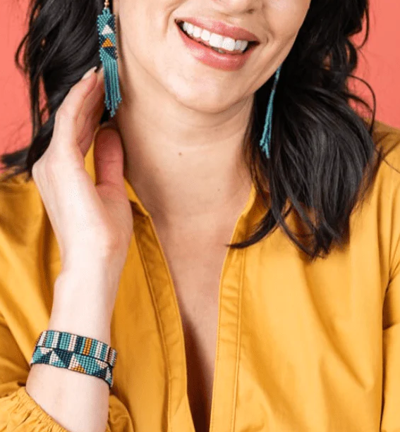 Thin Luxe Bracelet | Teal Navy Angle