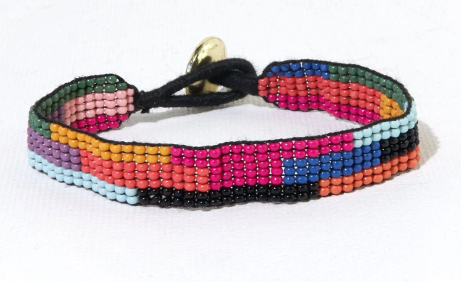 Thin Luxe Bracelet | Multi Color Horizontal Stripe