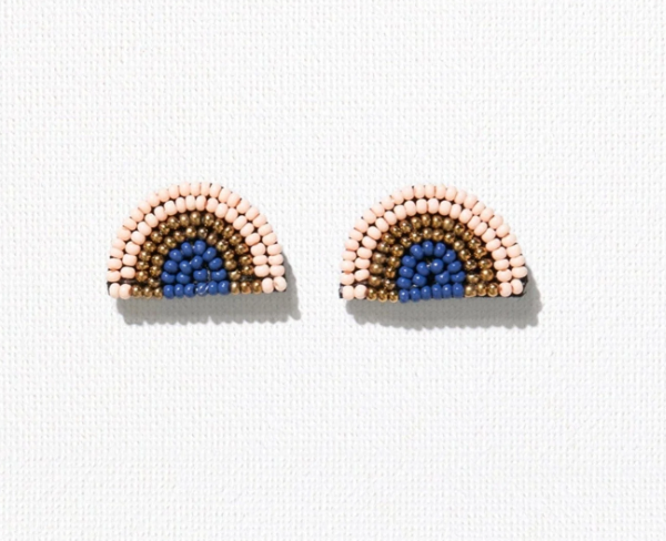 Beaded Rainbow Earrings | Blush Lapis