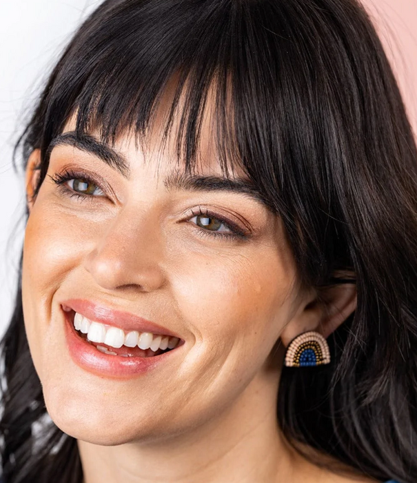 Beaded Rainbow Earrings | Blush Lapis