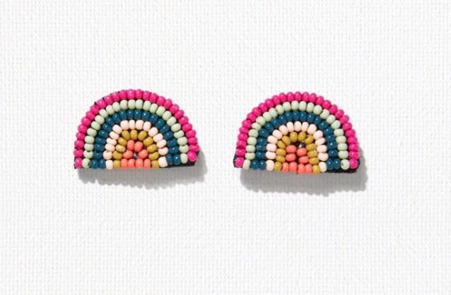 Beaded Rainbow Earrings | Multi Color