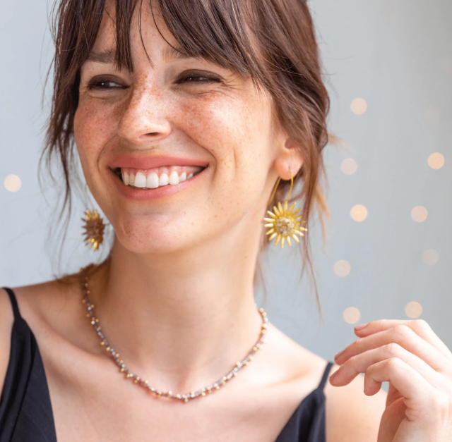 Spike Burst Earrings | Glass