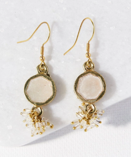 Stone Drop Earrings | Glass