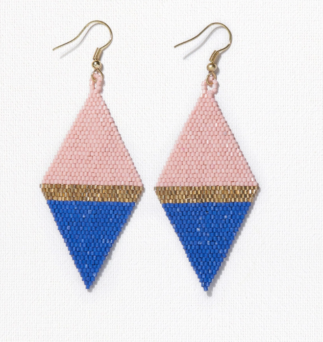 3.5" Diamond Earring - Blush Lapis