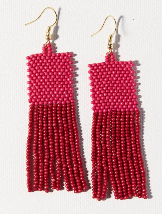3.25" Colorblock Earring -Pink Red (SBER3400HP)