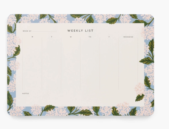 Hydrangea Weekly Desk Pad