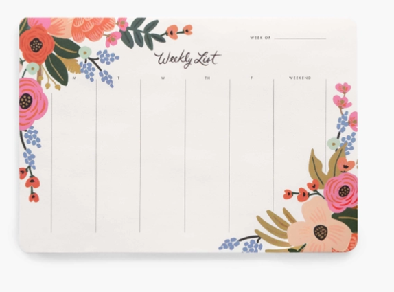 Lively Floral Weekly Desk Pad