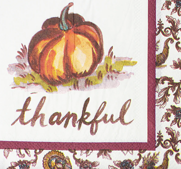 Turkey Toile Cocktail Napkin