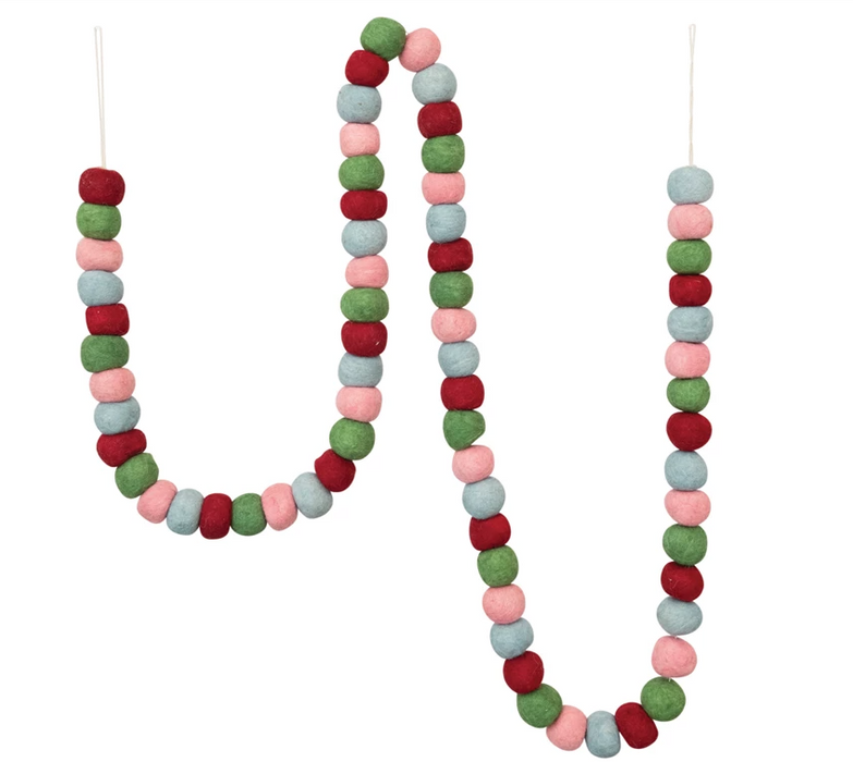 Multi Color Felt Ball Garland