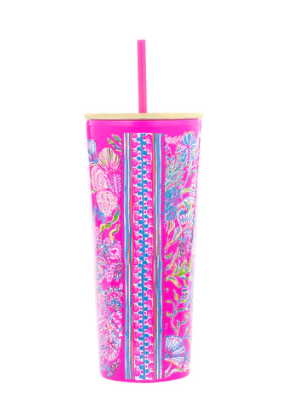 Lilly Tumbler w/straw -  Shell Me Something Good