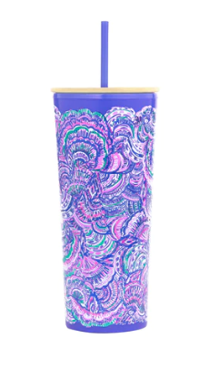 Lilly Tumbler w/straw -  Happy as a Clam