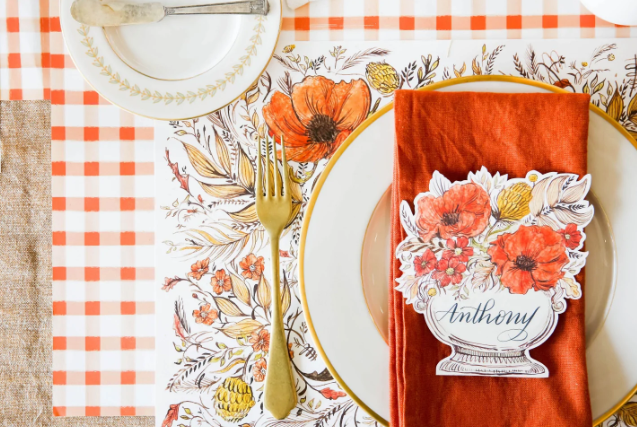 Orange Check Placemat