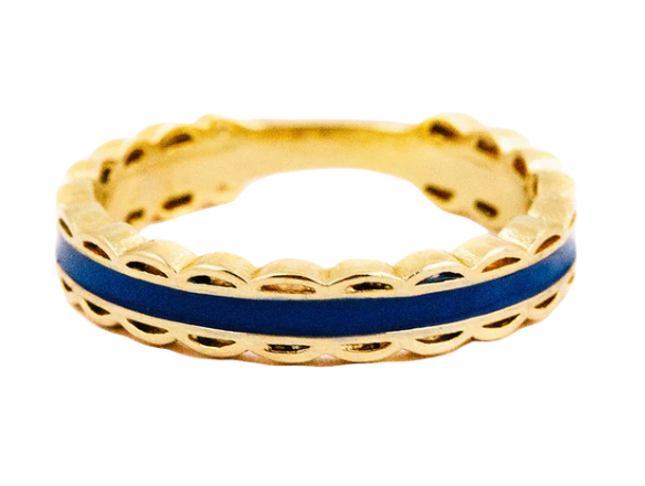 Scalloped Ring | Navy | 8