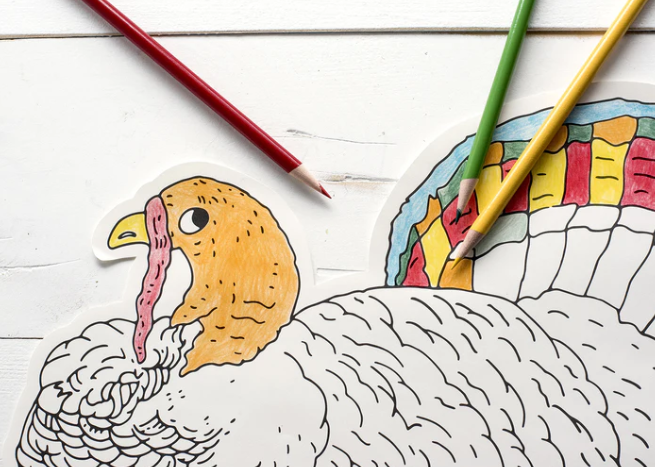 Die Cut Coloring Turkey Placemat