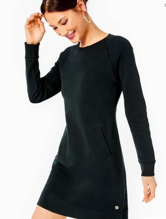 Beach Comber Long Sleeve Dress | Onyx
