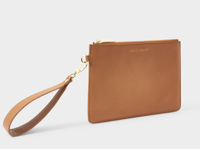 Zara Wristlet Pouch | Cognac