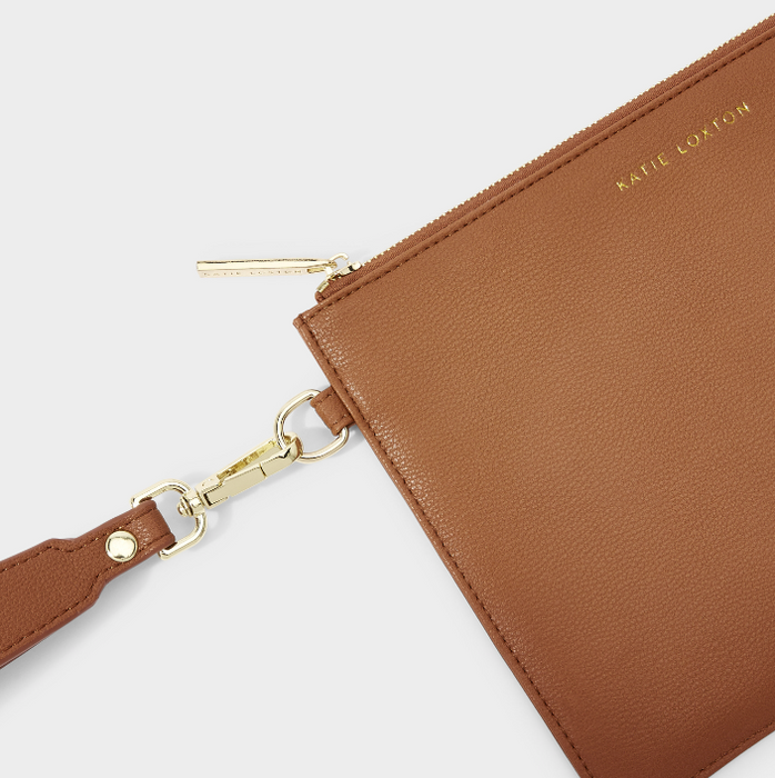 Zara Wristlet Pouch | Cognac