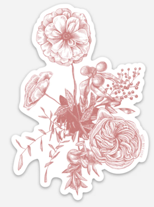 Pink Coral Floral Sticker
