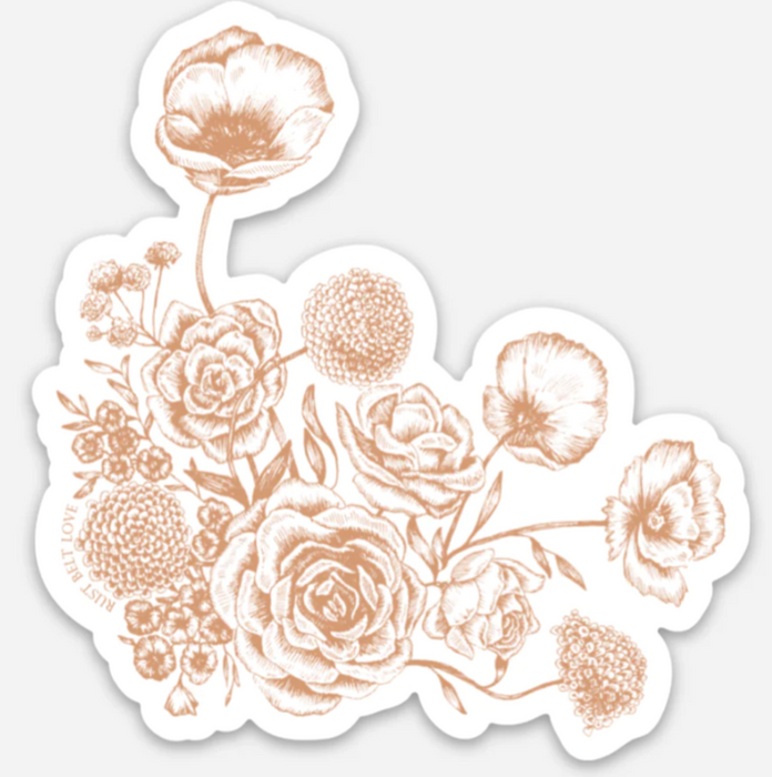 Burnt Orange Floral Sticker