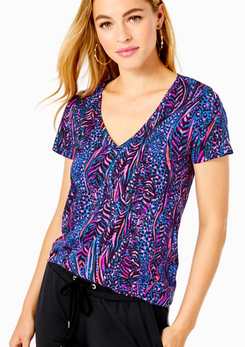 Etta V Neck - Blue Flare Always Pawsitive