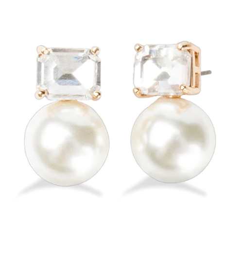 Audrey Pearl Post Earring | White