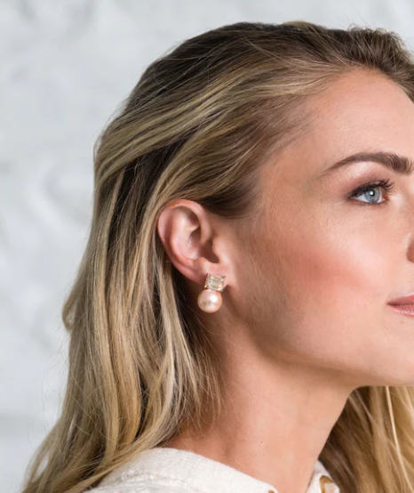 Audrey Pearl Post Earring | Blush