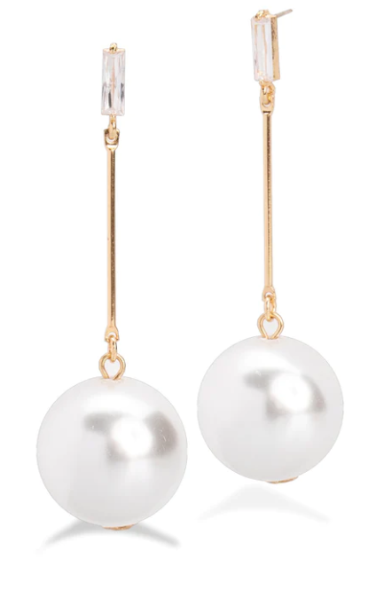 Audrey Pearl Drop Earring | White